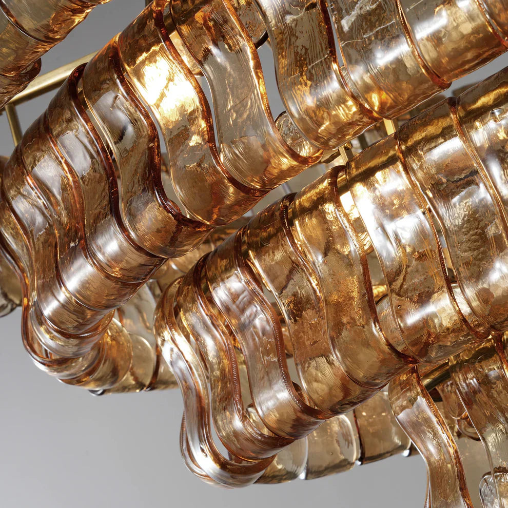 Luxury Amor Ghiaccio Glass Oval Chandelier 54"W/65"W product image