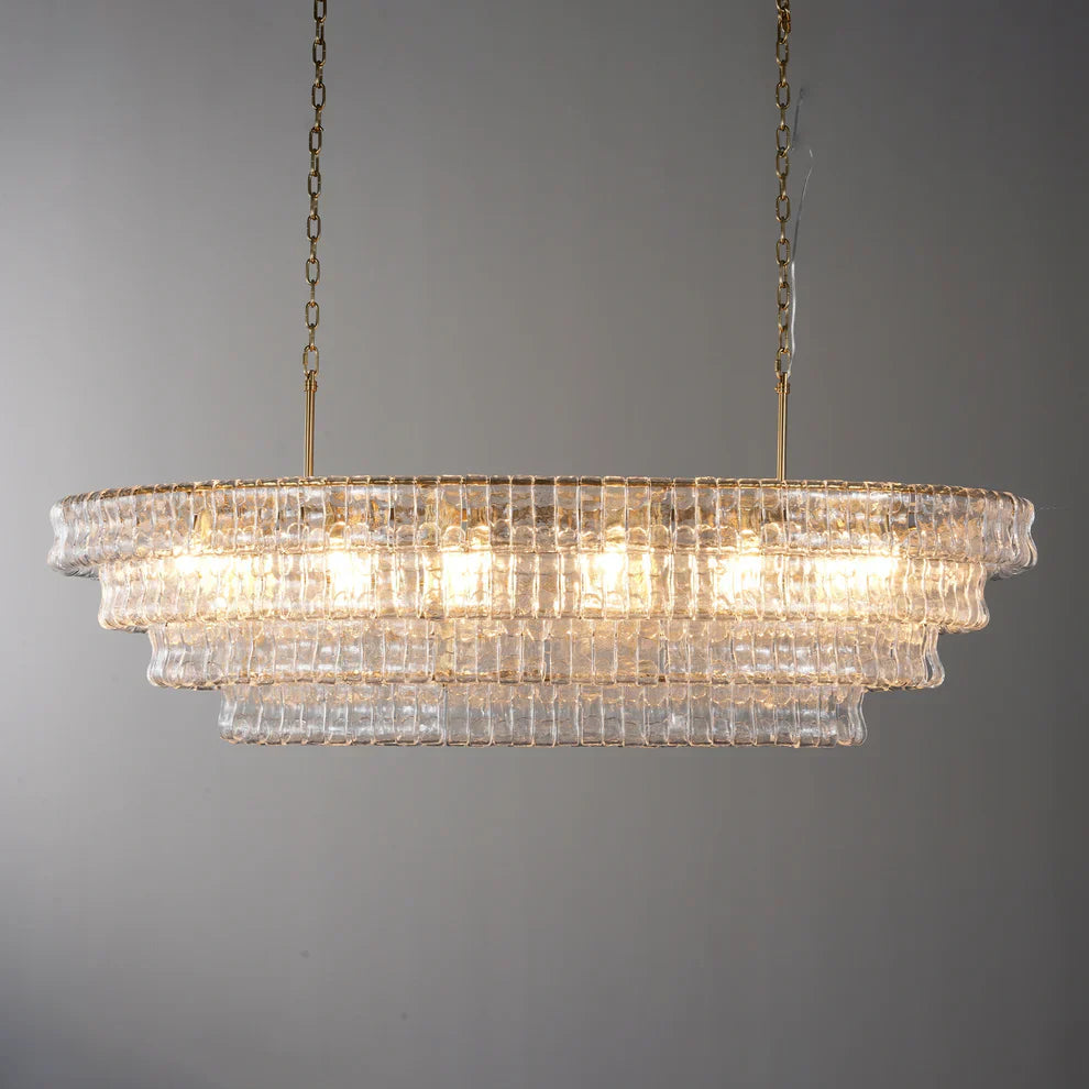 Luxury Amor Ghiaccio Glass Oval Chandelier 54"W/65"W product image