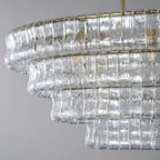 Luxury Amor Ghiaccio Glass Oval Chandelier 54"W/65"W product image