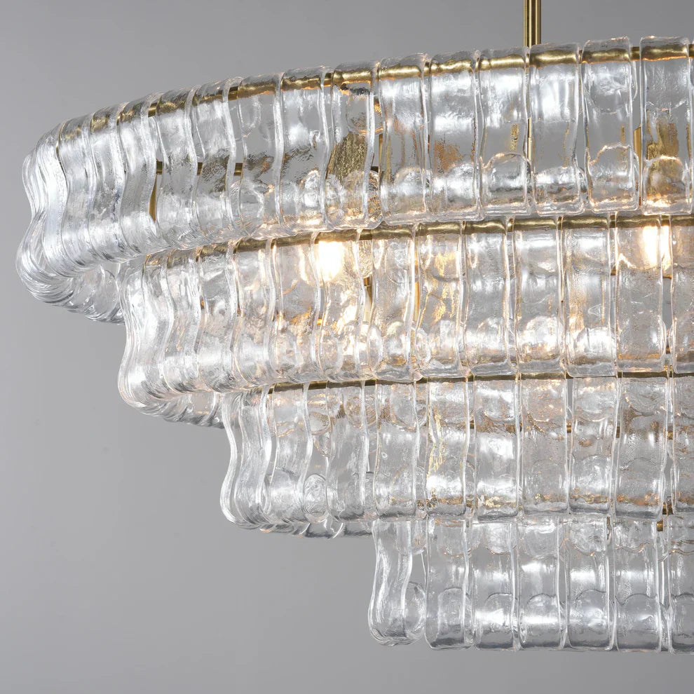 Luxury Amor Ghiaccio Glass Oval Chandelier 54"W/65"W product image