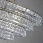 Luxury Amor Ghiaccio Glass Oval Chandelier 54"W/65"W product image