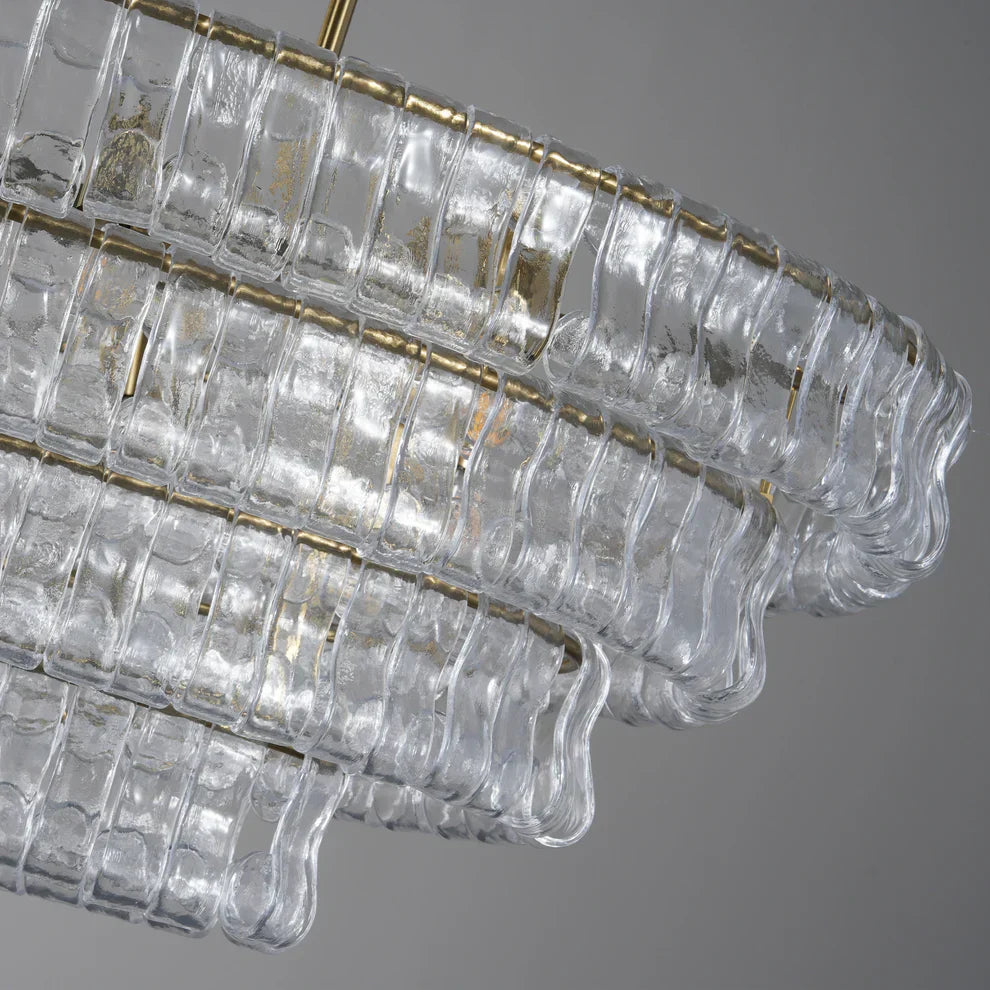 Luxury Amor Ghiaccio Glass Oval Chandelier 54"W/65"W product image