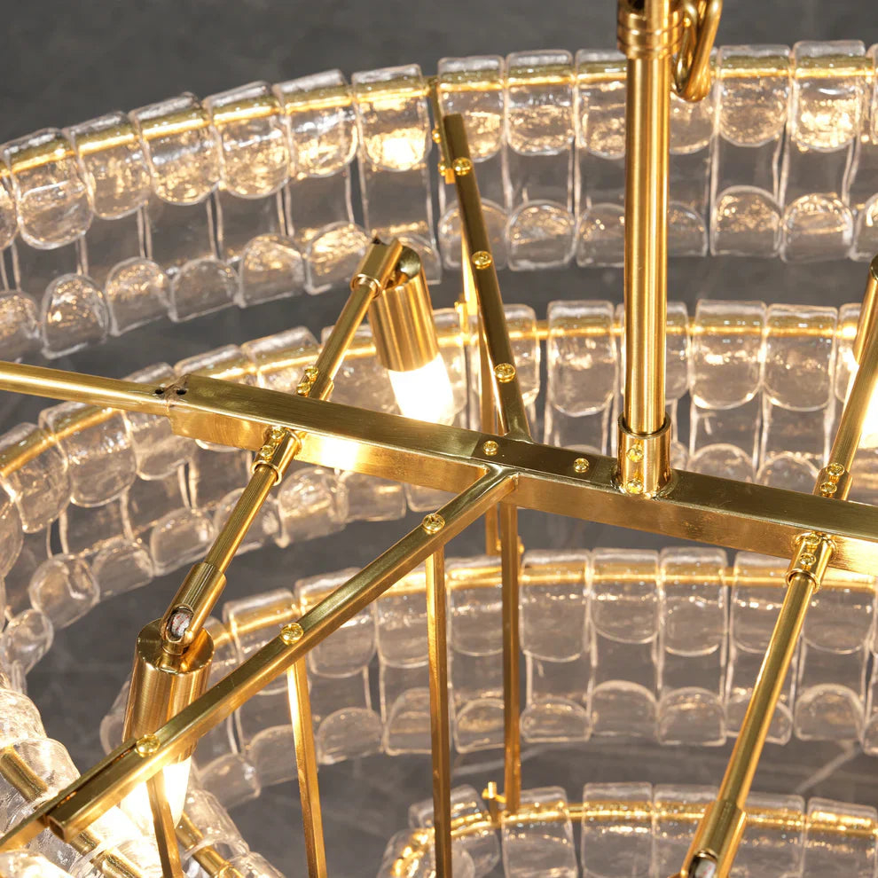 Luxury Amor Ghiaccio Glass Oval Chandelier 54"W/65"W product image