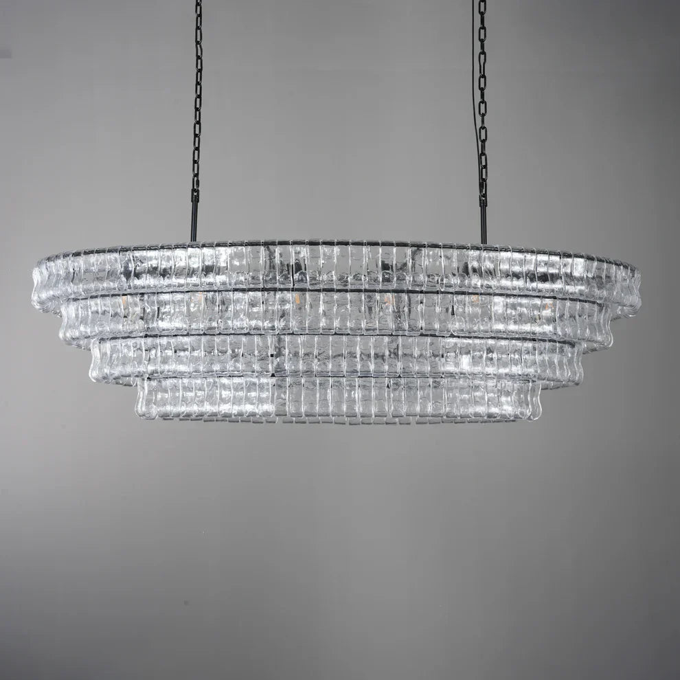 Luxury Amor Ghiaccio Glass Oval Chandelier 54"W/65"W product image