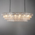 Luxury Amor Ghiaccio Glass Oval Chandelier 54"W/65"W product image