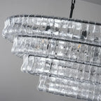 Luxury Amor Ghiaccio Glass Oval Chandelier 54"W/65"W product image