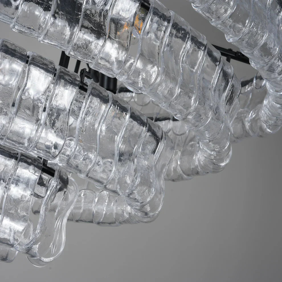 Luxury Amor Ghiaccio Glass Oval Chandelier 54"W/65"W product image