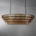 Luxury Amor Ghiaccio Glass Oval Chandelier 54"W/65"W product image