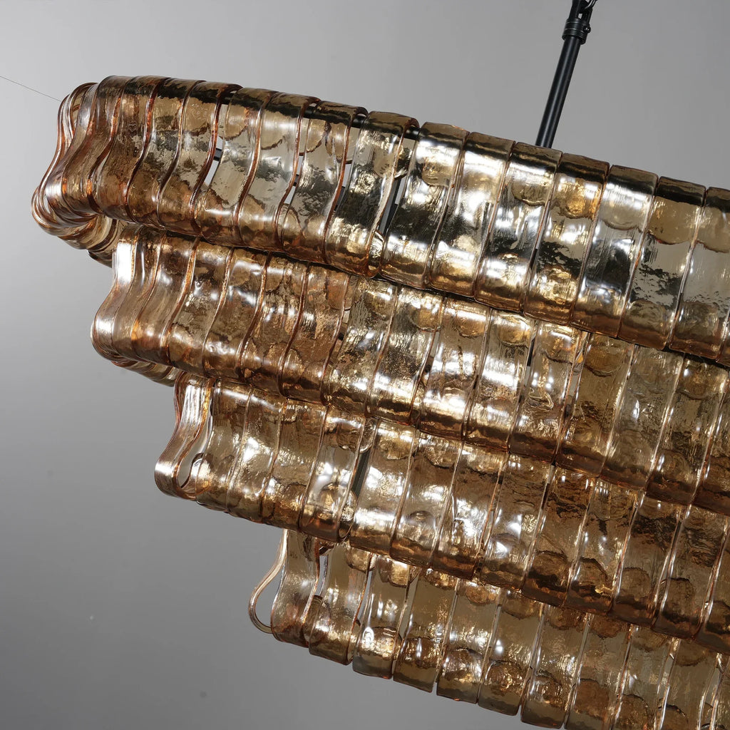 Luxury Amor Ghiaccio Glass Oval Chandelier 54"W/65"W product image