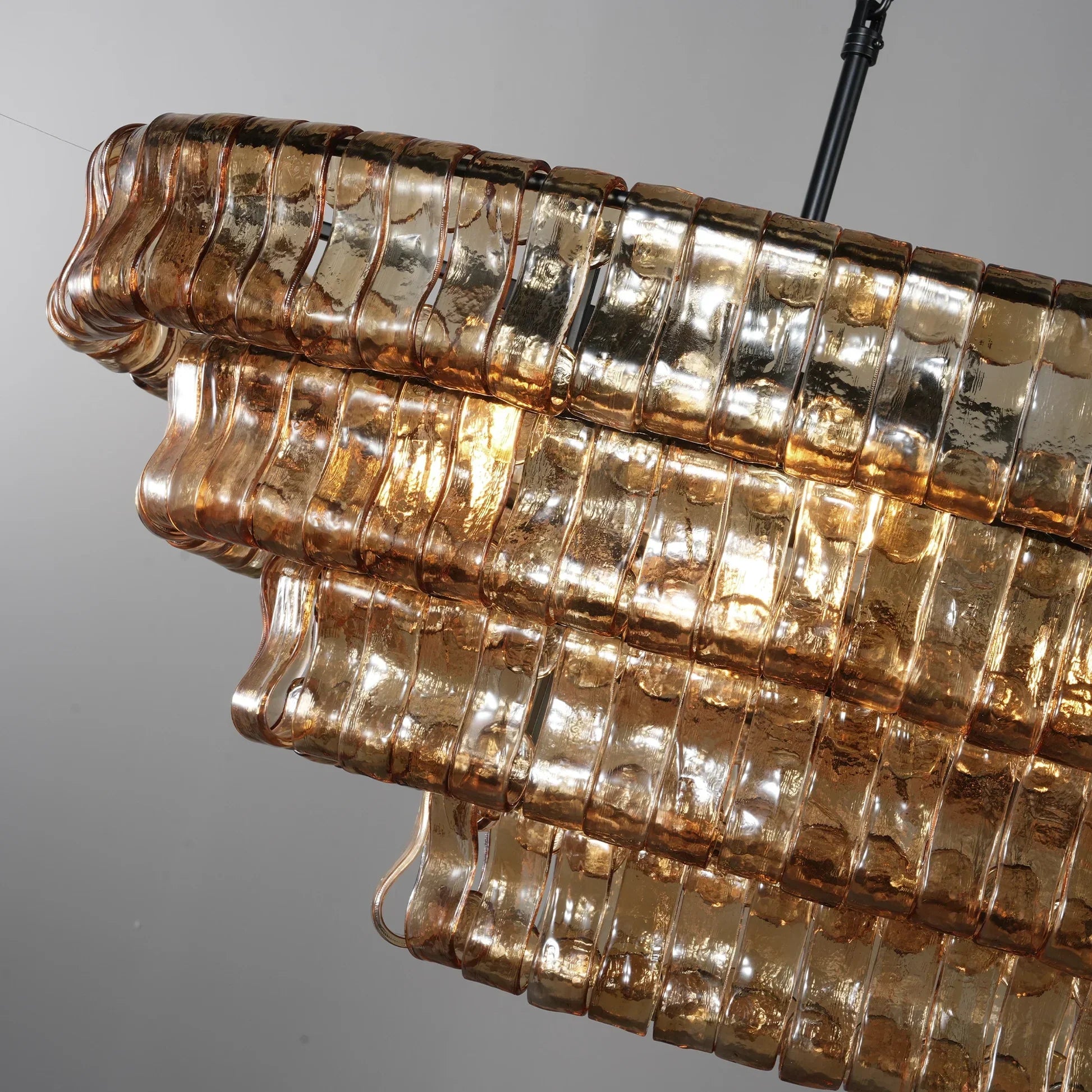 Luxury Amor Ghiaccio Glass Oval Chandelier 54"W/65"W product image