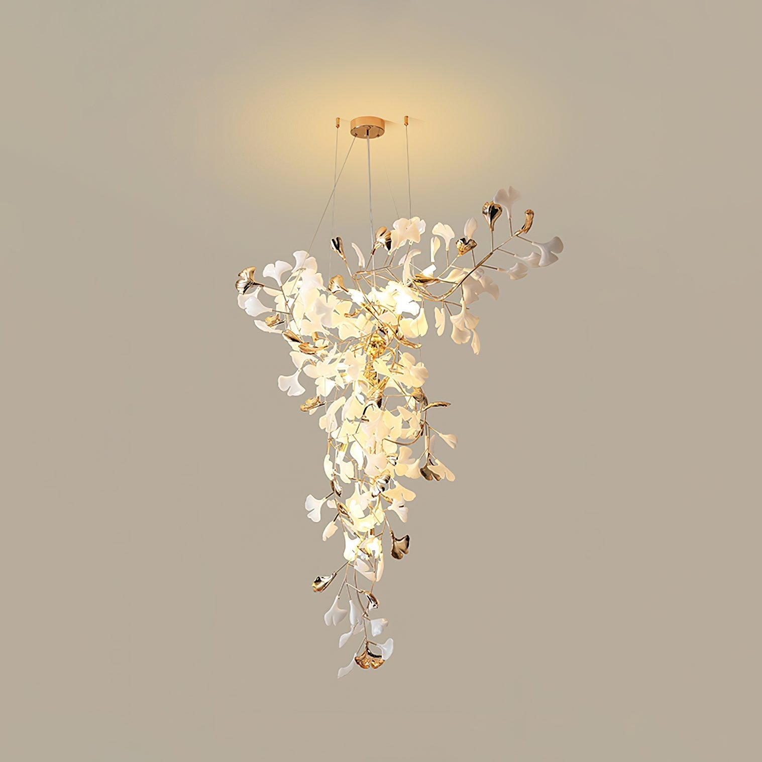 Golden Fan Leaf Artistic Chandelier product image