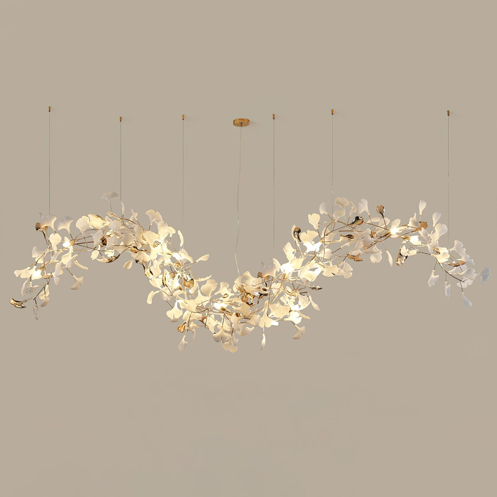 Golden Fan Leaf Artistic Chandelier product image