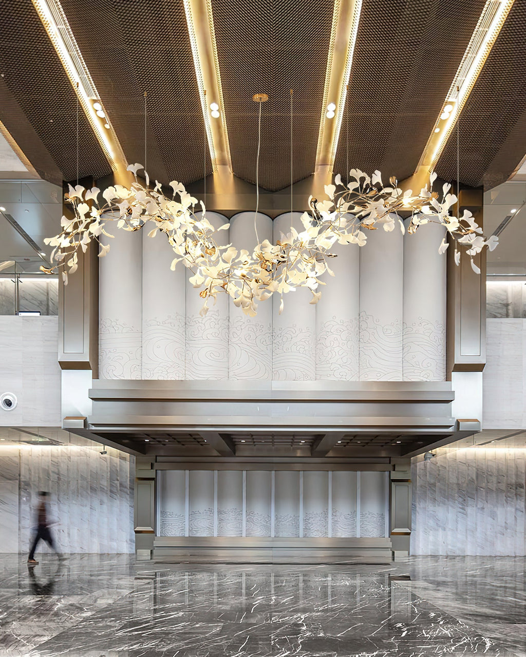 Golden Fan Leaf Artistic Chandelier product image