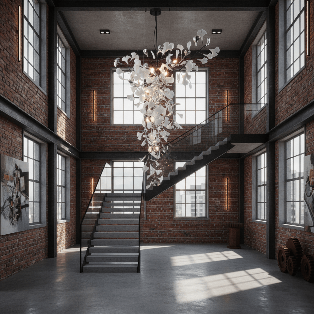 Golden Fan Leaf Artistic Chandelier product image