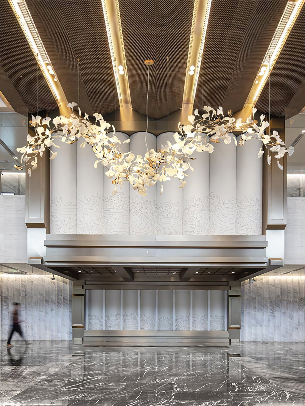 Golden Fan Leaf Artistic Chandelier product image