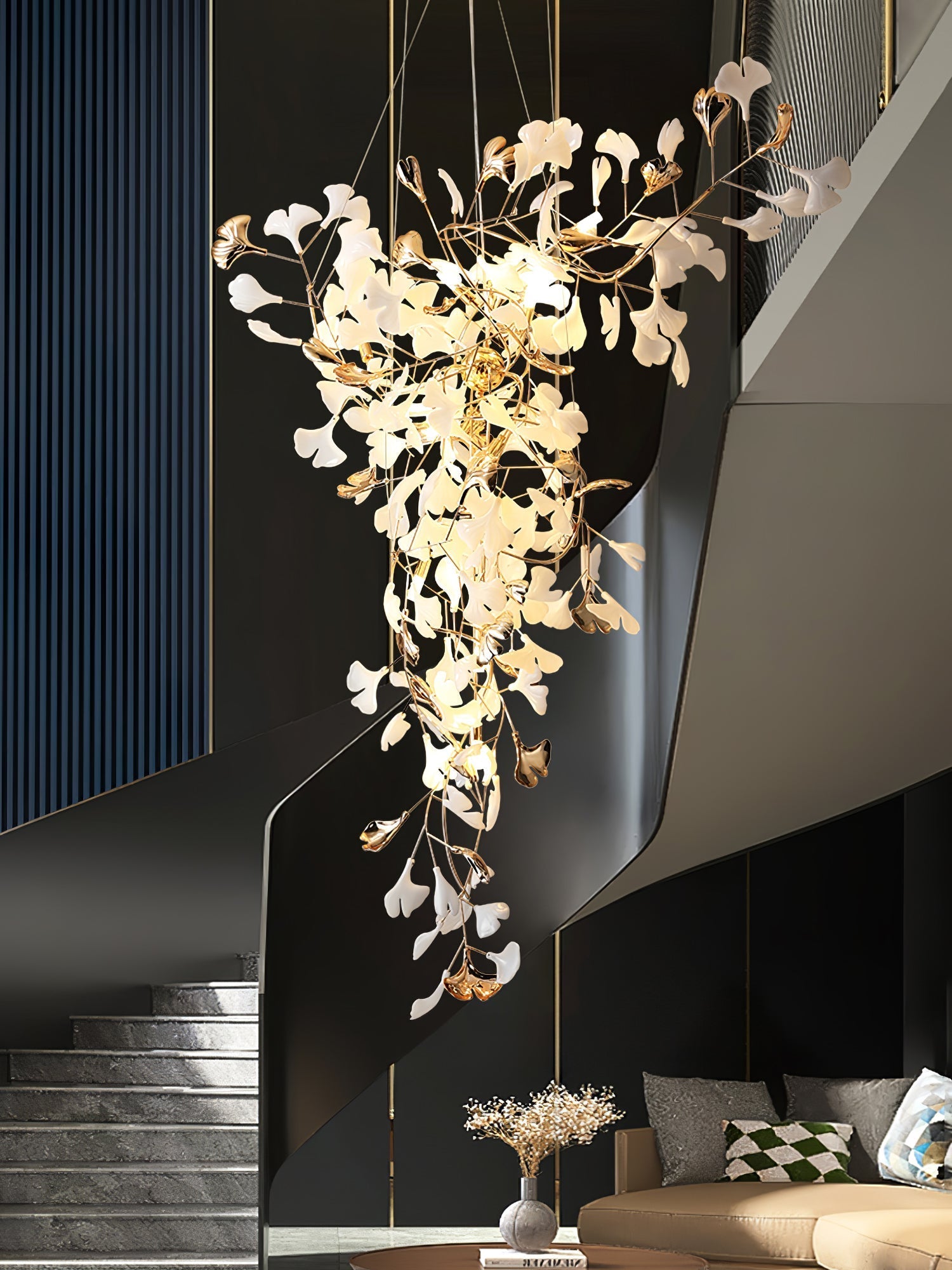 Golden Fan Leaf Artistic Chandelier product image