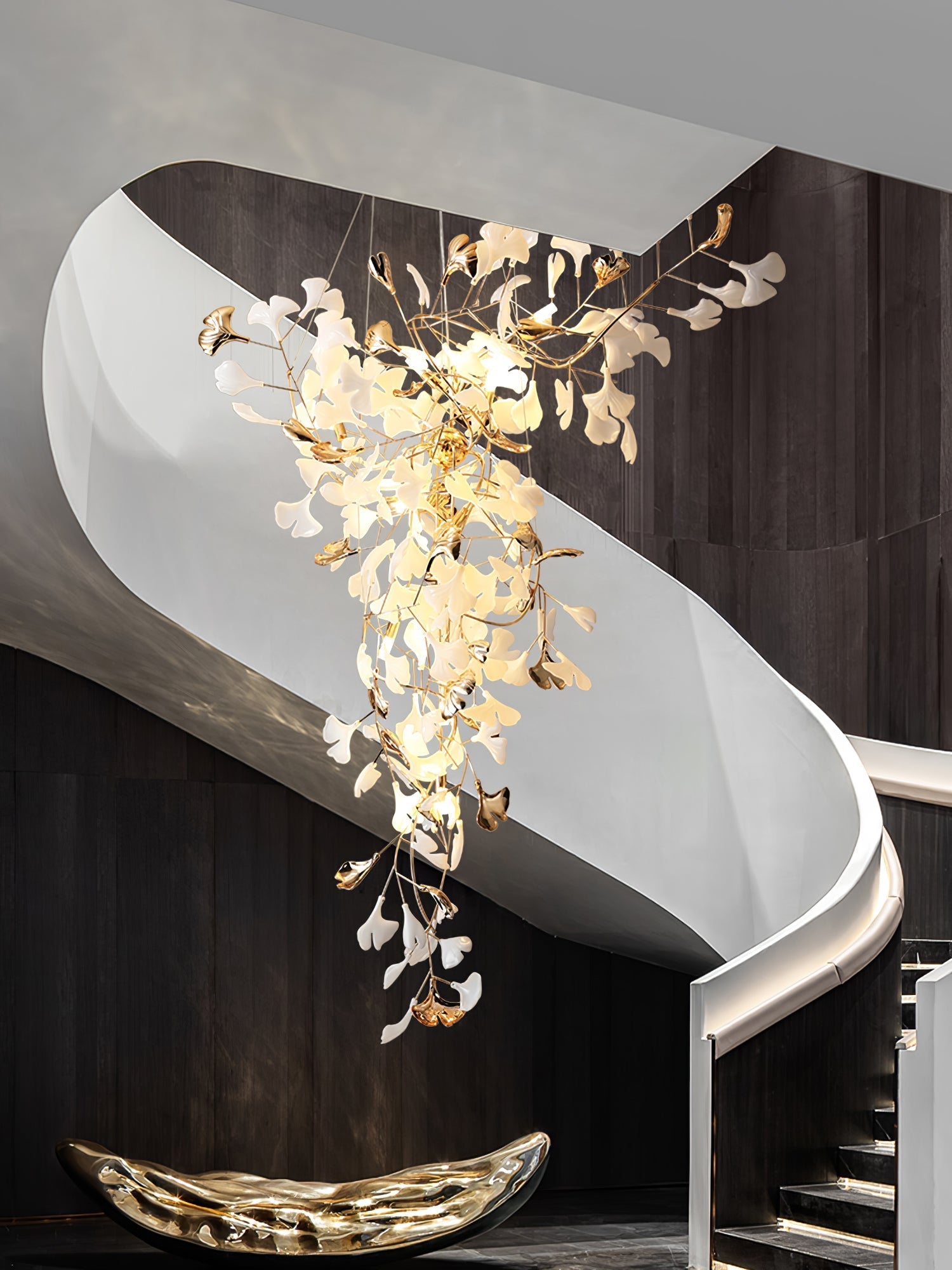 Golden Fan Leaf Artistic Chandelier product image