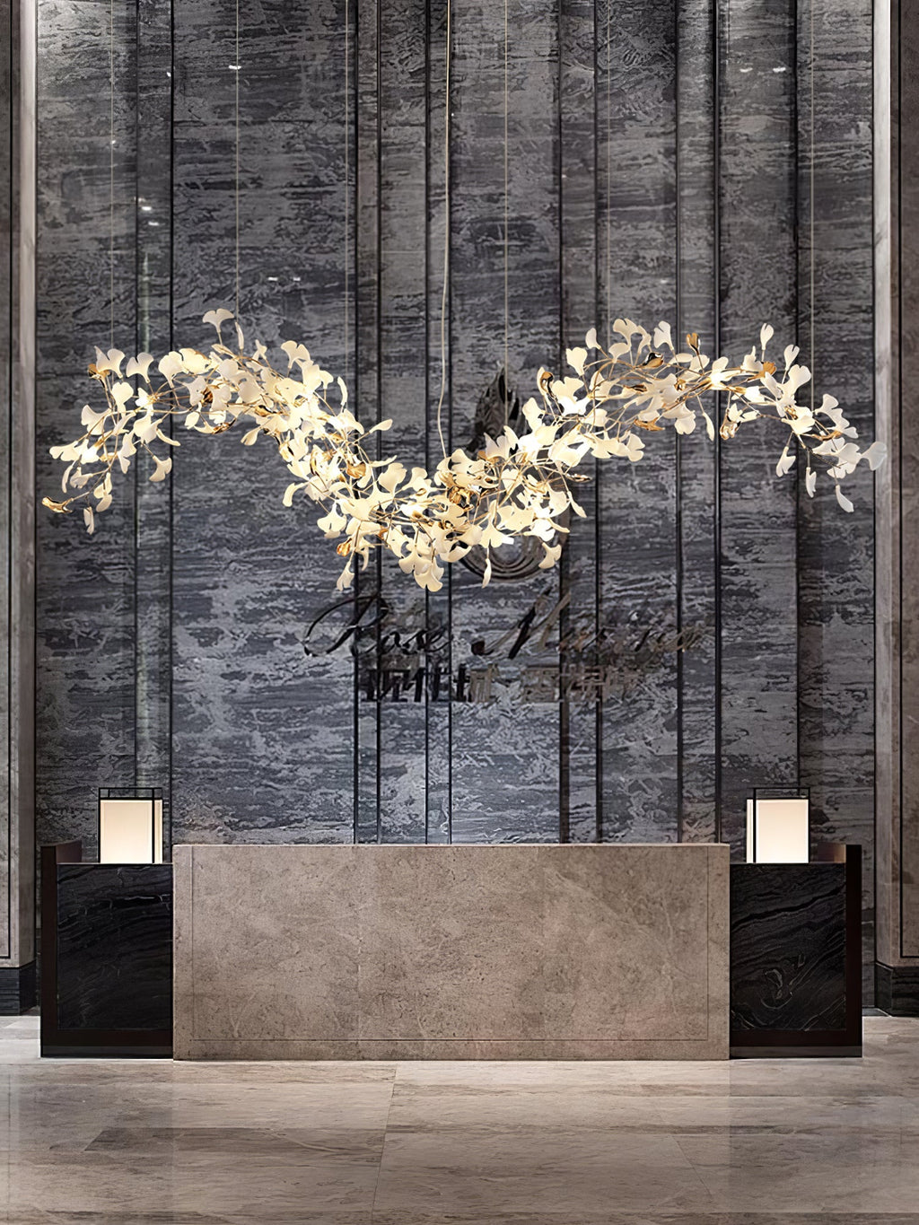 Golden Fan Leaf Artistic Chandelier product image