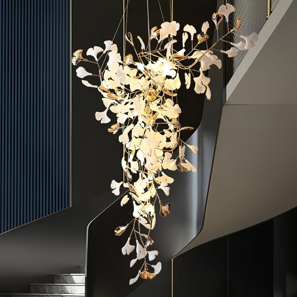 Golden Fan Leaf Artistic Chandelier product image