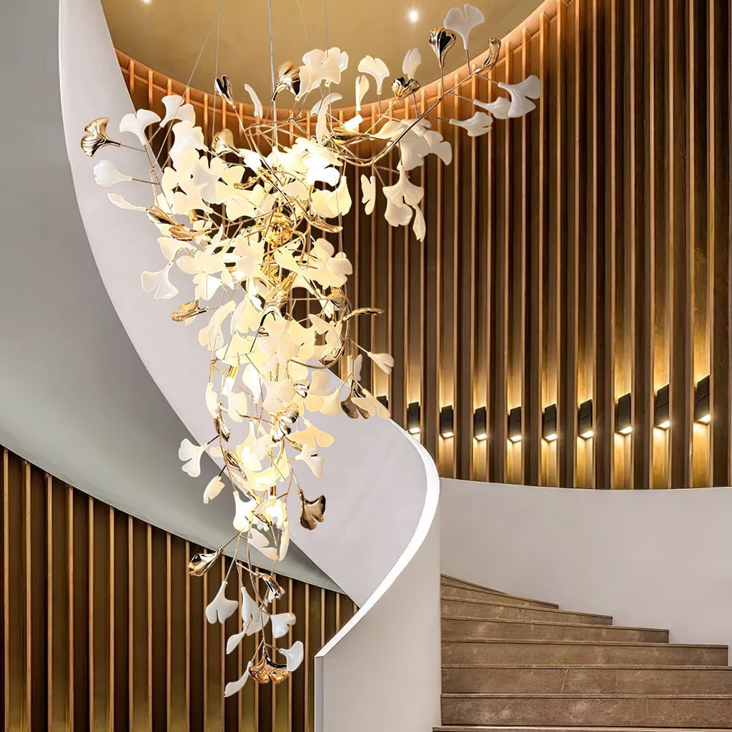 Golden Fan Leaf Artistic Chandelier product image