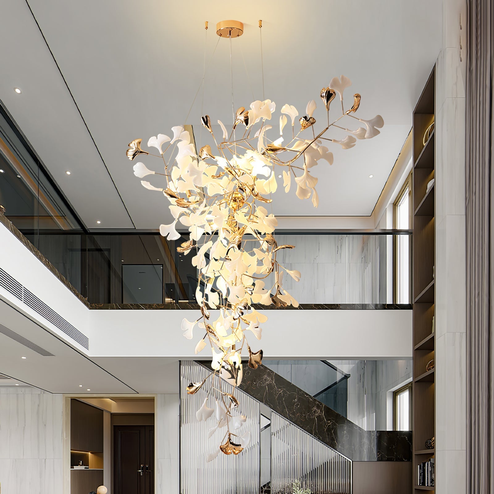 Golden Fan Leaf Artistic Chandelier product image