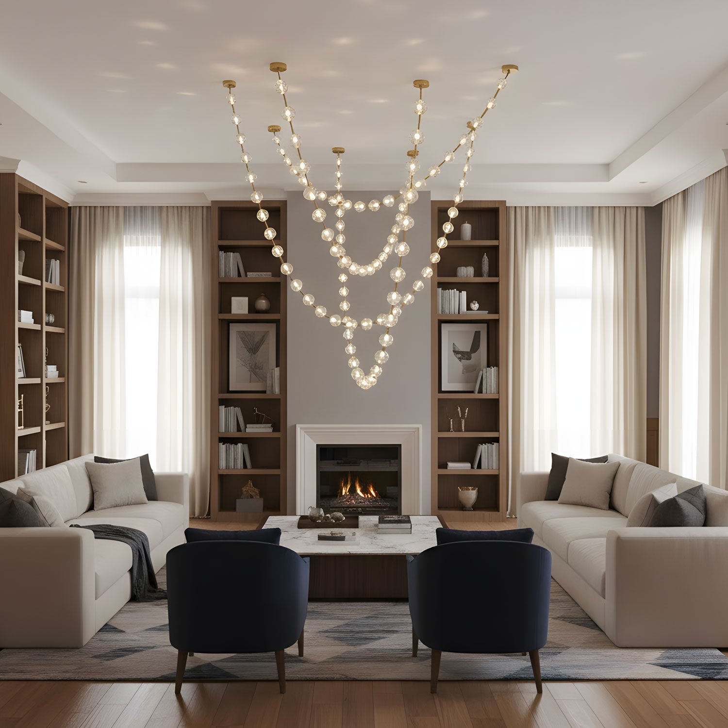 Strand Necklace Chandelier lighting by Bling Lighting Studio
