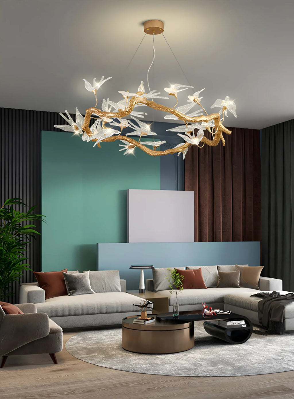 Glass Swallow Branch Chandelier product image