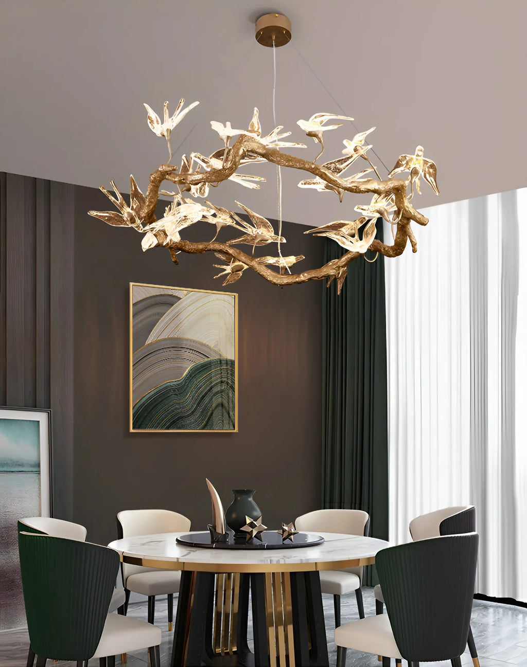 Glass Swallow Branch Chandelier product image