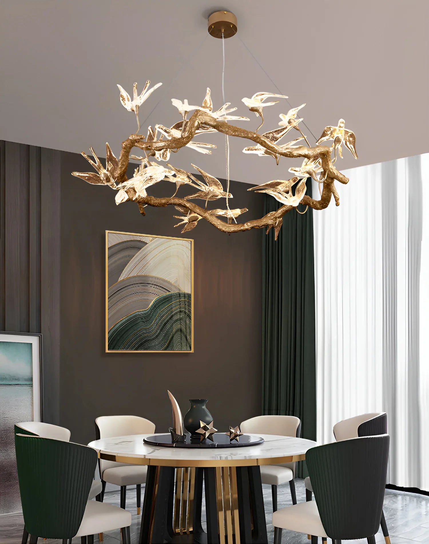 Glass Swallow Branch Chandelier product image