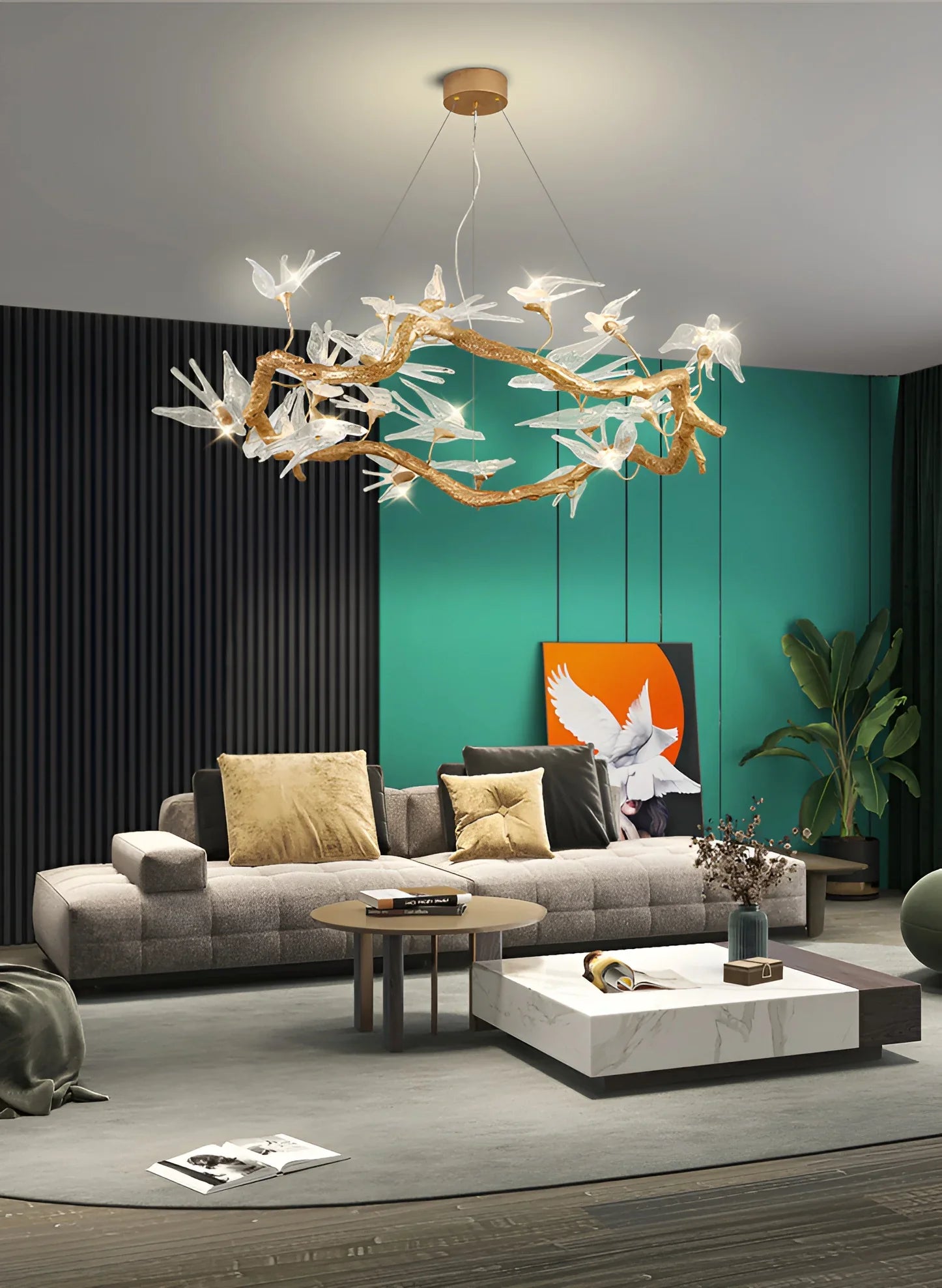 Glass Swallow Branch Chandelier product image