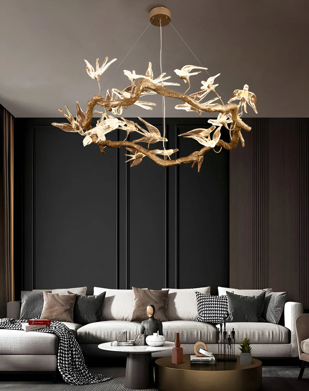 Glass Swallow Branch Chandelier product image