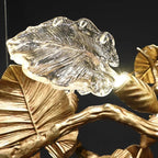 Gold Leaf Branch Chandelier for Staircase material and finish detail