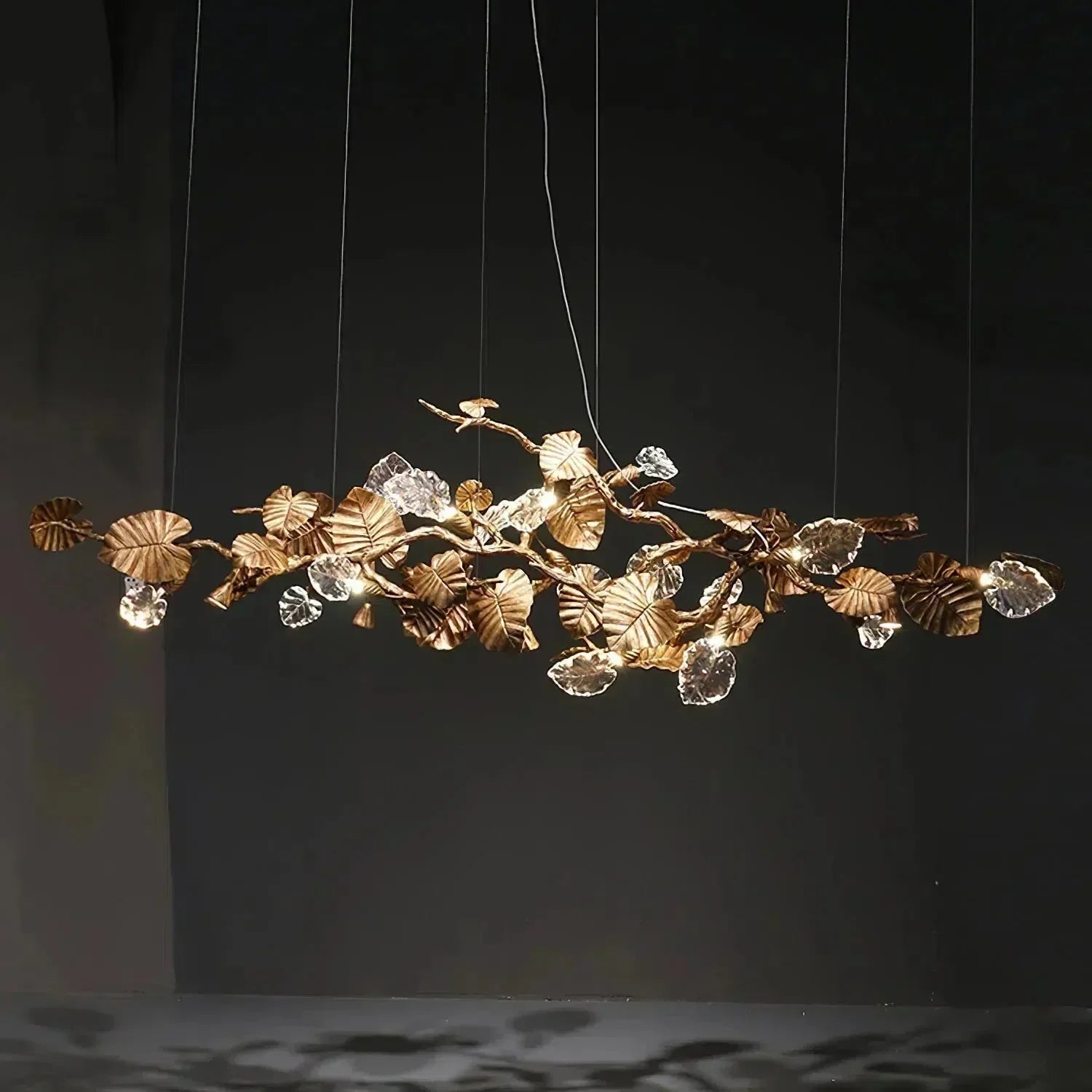 Gold Leaf Branch Chandelier by Bling Lighting Studio