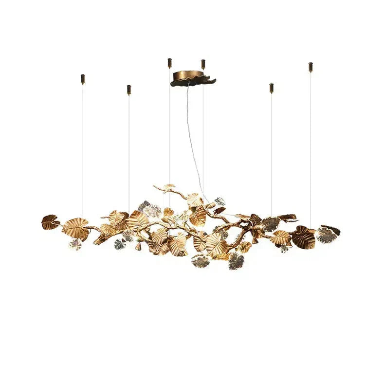 Gold Leaf Branch Chandelier by Bling Lighting Studio