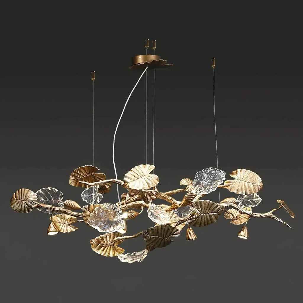 Gold Leaf Branch Chandelier by Bling Lighting Studio