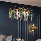 Gold Round Teardrop Branch Chandelier detail view