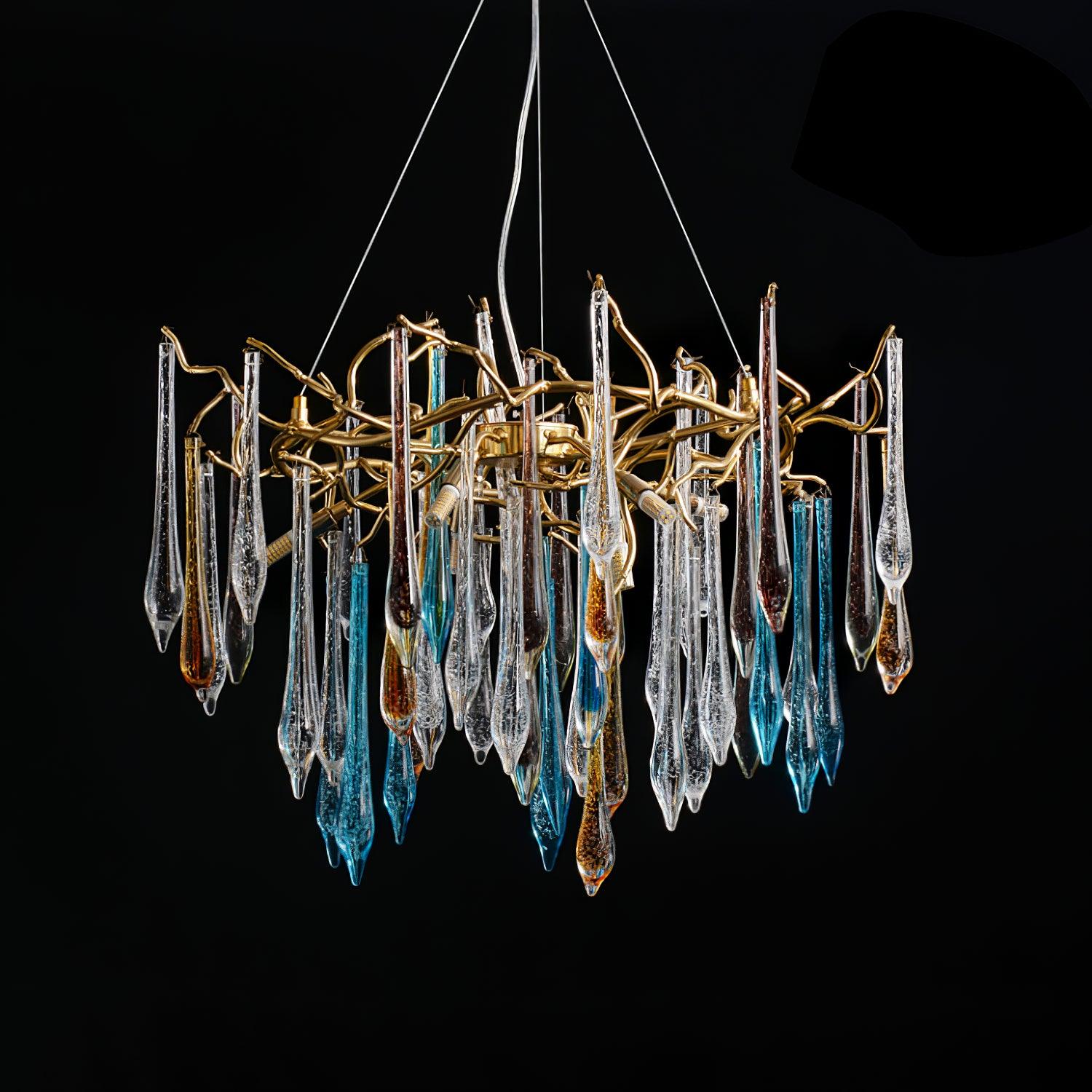 Gold Round Teardrop Branch Chandelier additional product view
