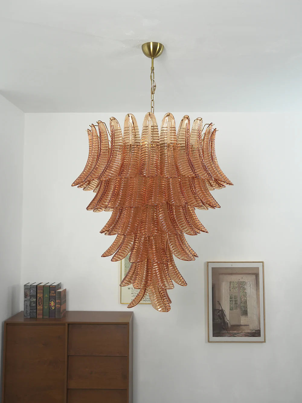 Gorgeous Murano Felci Amber Glass Chandelier product image