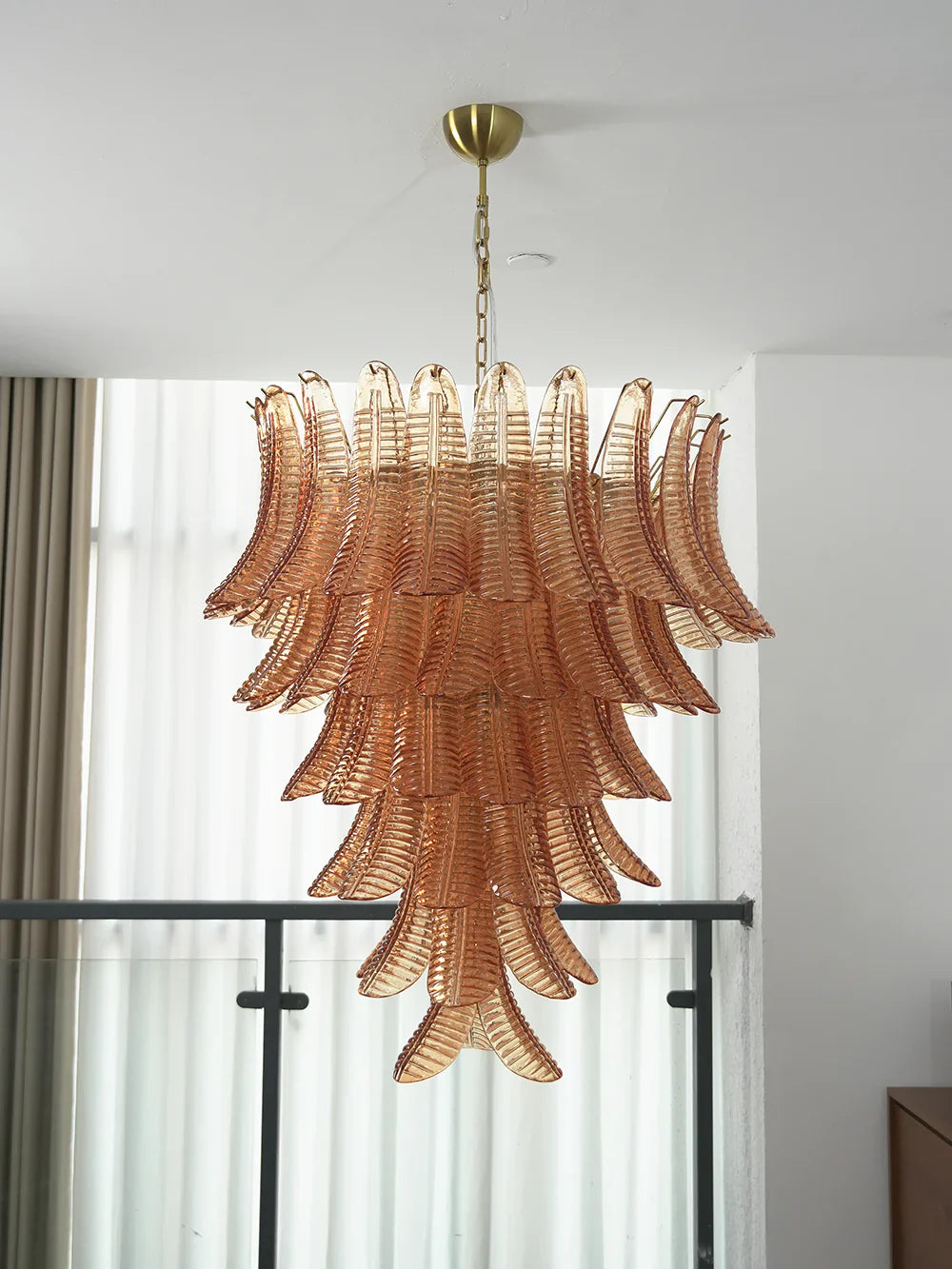 Gorgeous Murano Felci Amber Glass Chandelier product image