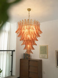 Gorgeous Murano Felci Amber Glass Chandelier detail view