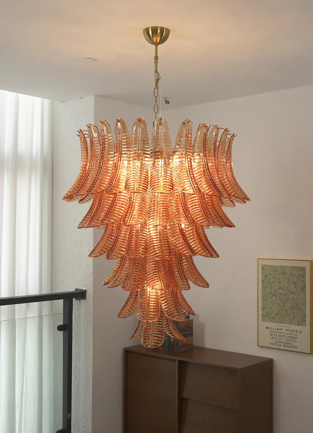 Gorgeous Murano Felci Amber Glass Chandelier additional product view