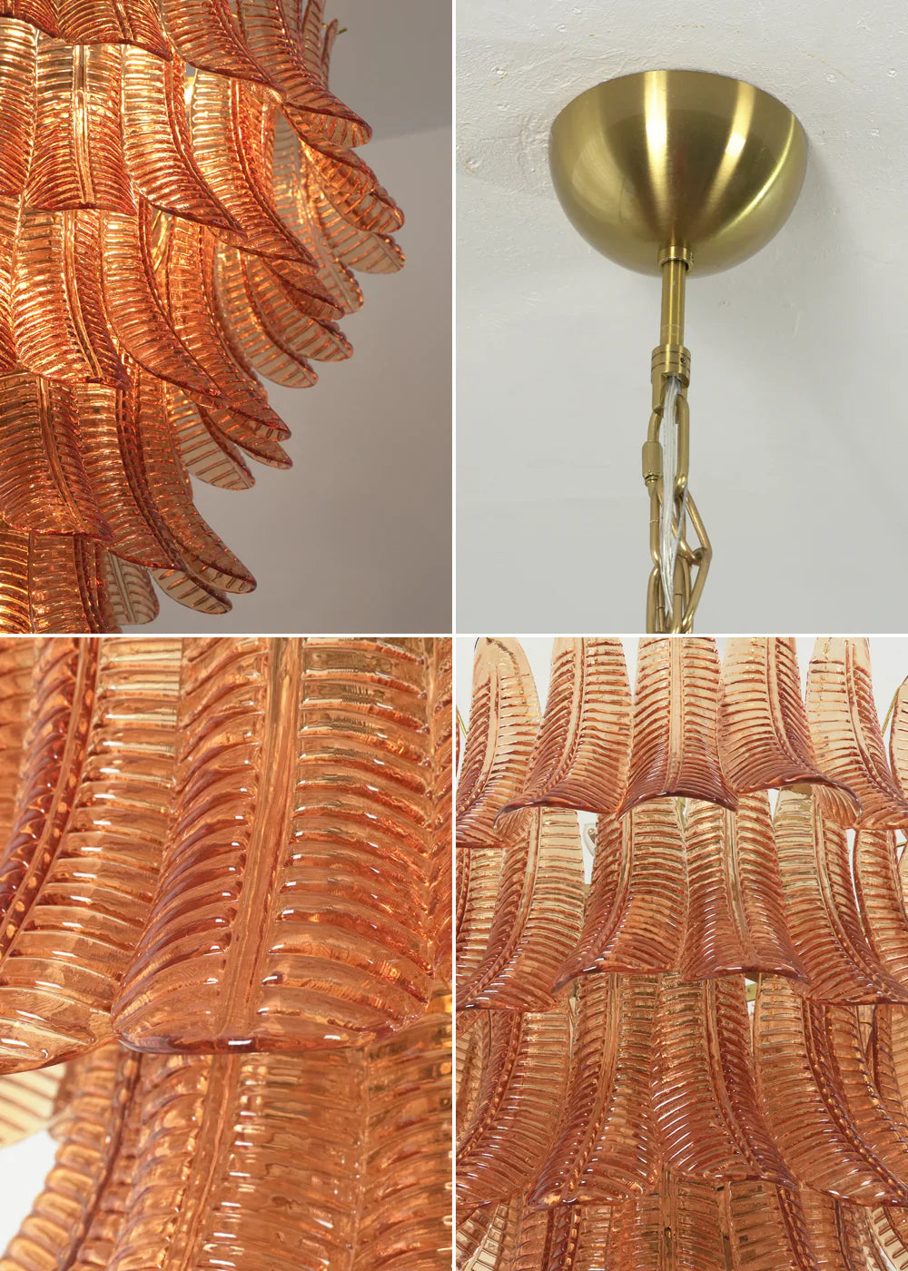 Gorgeous Murano Felci Amber Glass Chandelier product image