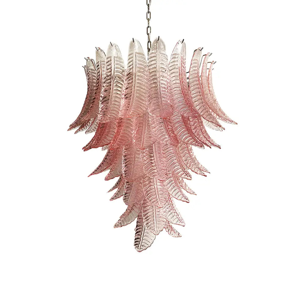 Gorgeous Murano Felci Pink Glass Chandelier by Bling Lighting Studio