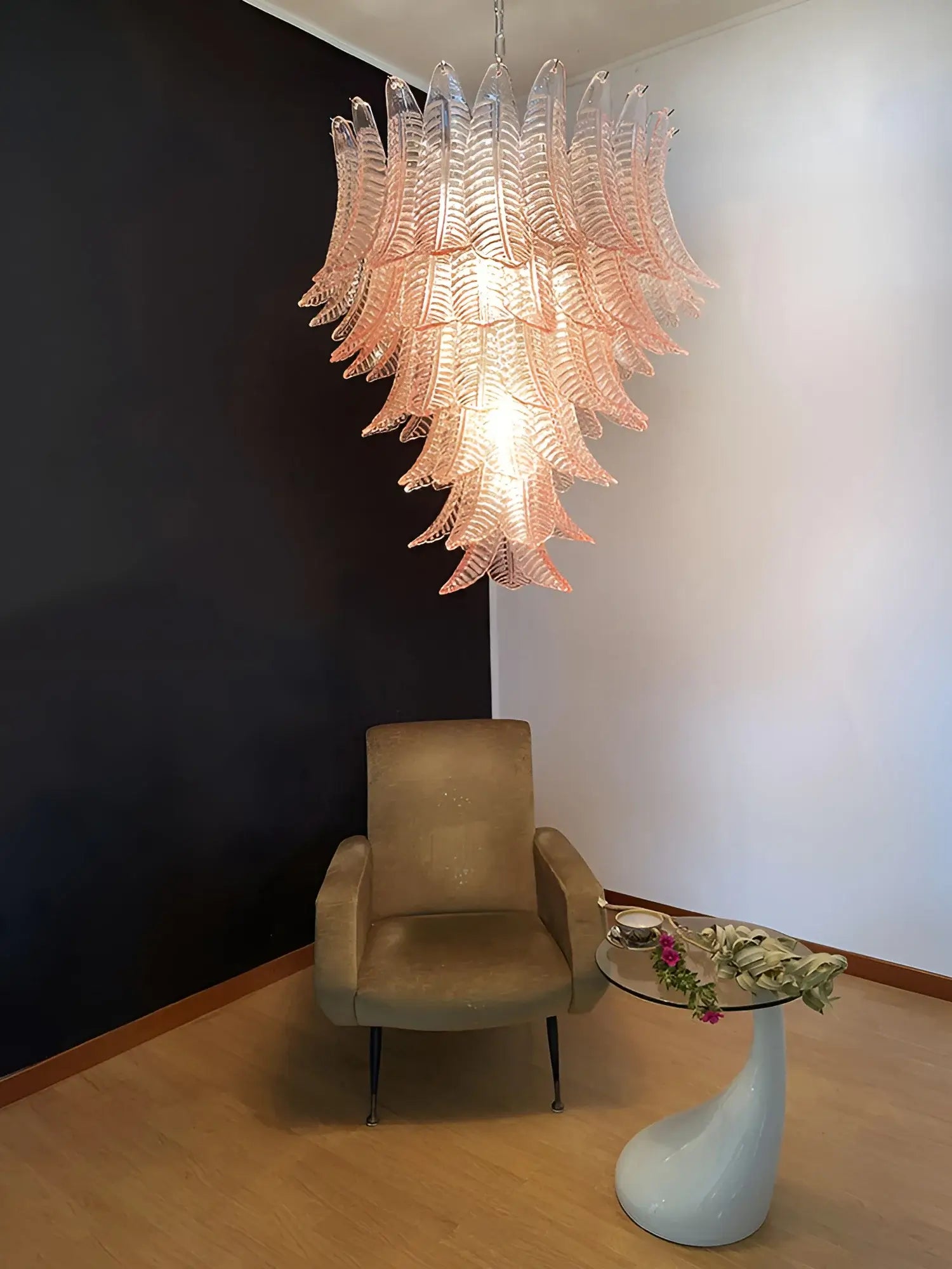 Gorgeous Murano Felci Pink Glass Chandelier additional product view