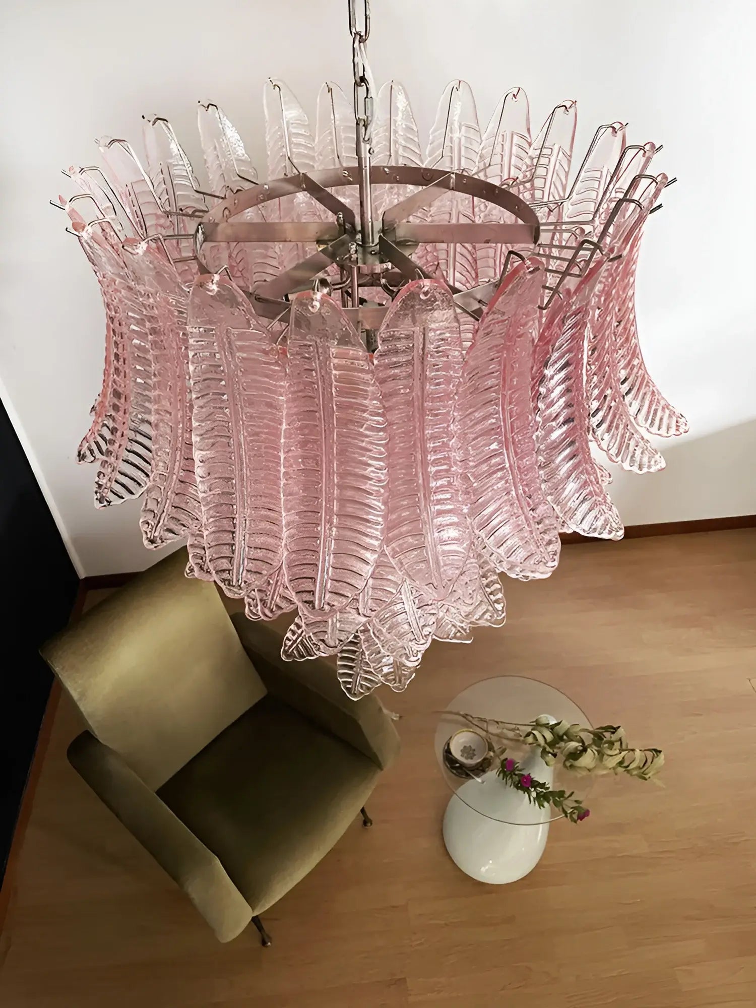 Gorgeous Murano Felci Pink Glass Chandelier product image