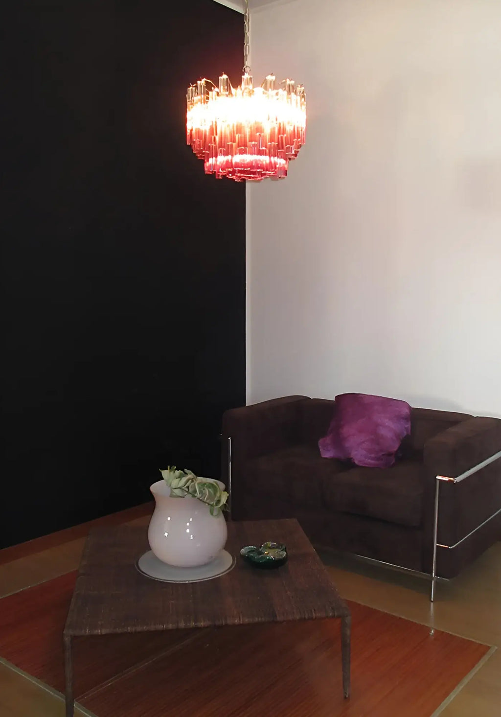 Gorgeous Murano Quadriedri Prisms Chandelier material and finish detail
