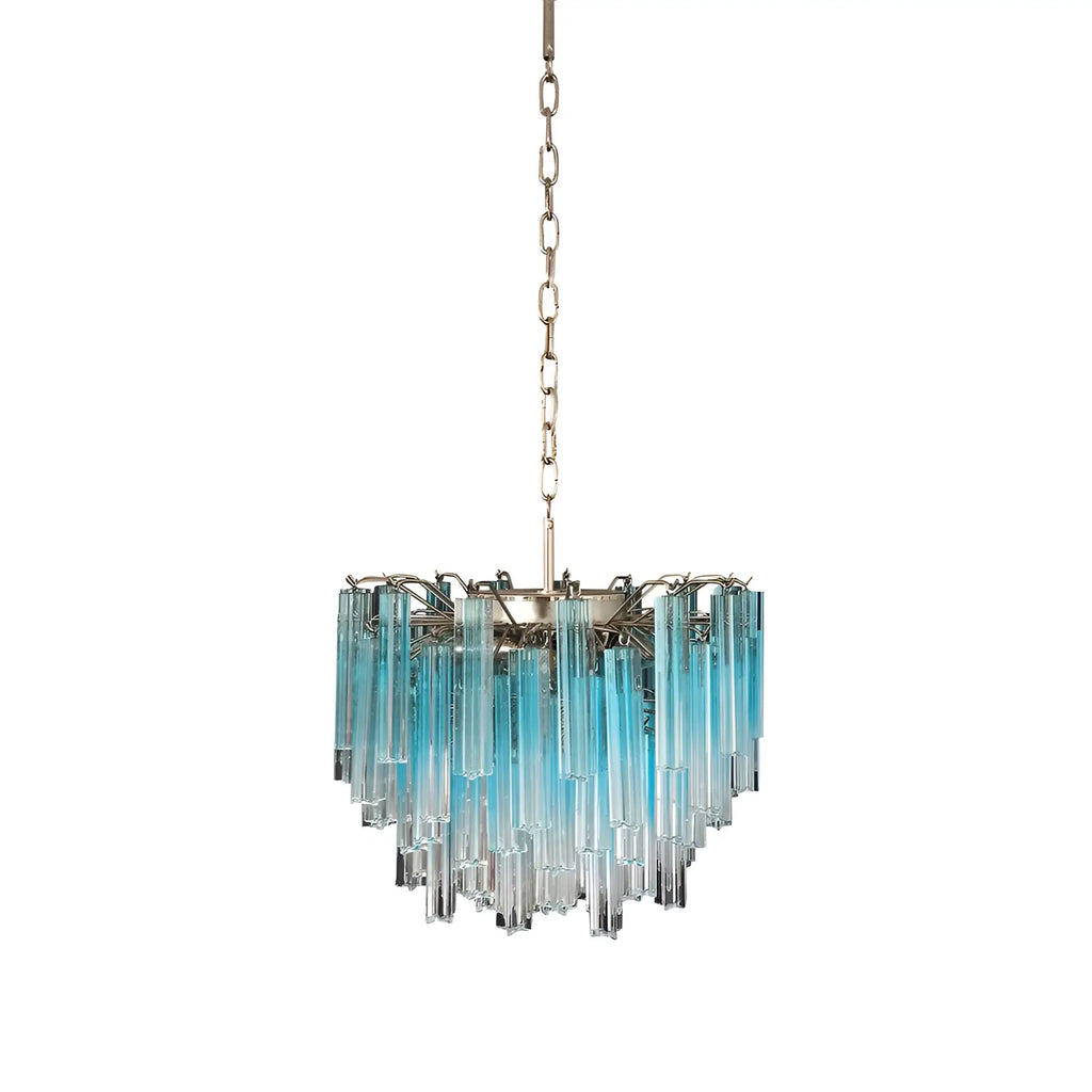 Gorgeous Murano Quadriedri Prisms Blue Chandelier product image