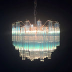 Gorgeous Murano Quadriedri Prisms Blue Chandelier product image