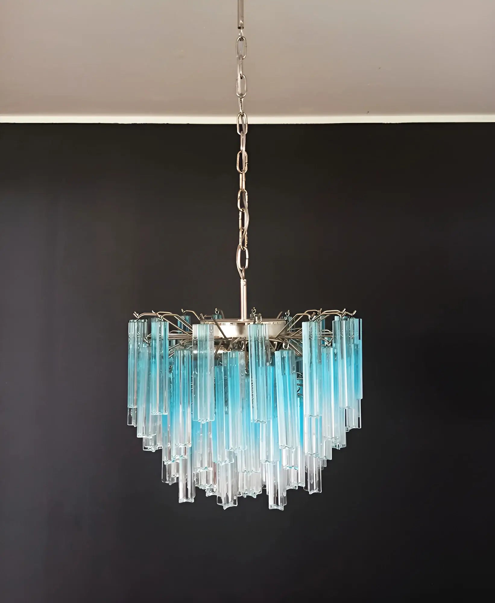 Gorgeous Murano Quadriedri Prisms Blue Chandelier product image