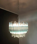 Gorgeous Murano Quadriedri Prisms Blue Chandelier product image